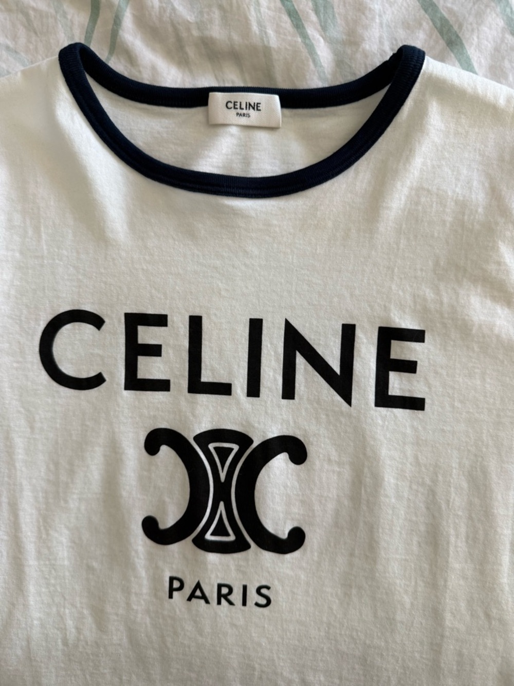 CELINE Paris White Cotton Tee size S - Picture 3 of 5